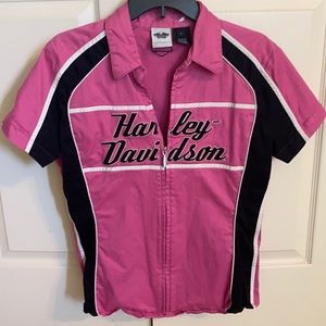 Pink Harley Davidson top, size L